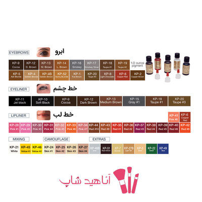 رنگ میکروپیگمنتیشن و میکروبلیدینگ ابرو کی پی KP